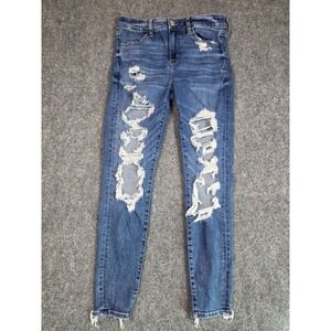 American Eagle Jeans Womens 10 Next Level Stretch Distressed Skinny Medium Wash